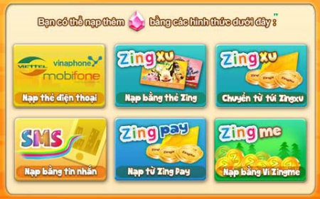 Hướng dẫn cách nạp thẻ điện thoại Viettel vào tài khoản Zing
