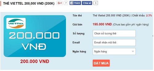 Mua thẻ điện thoại Viettel 200K online nhanh nhất tại Vienthong